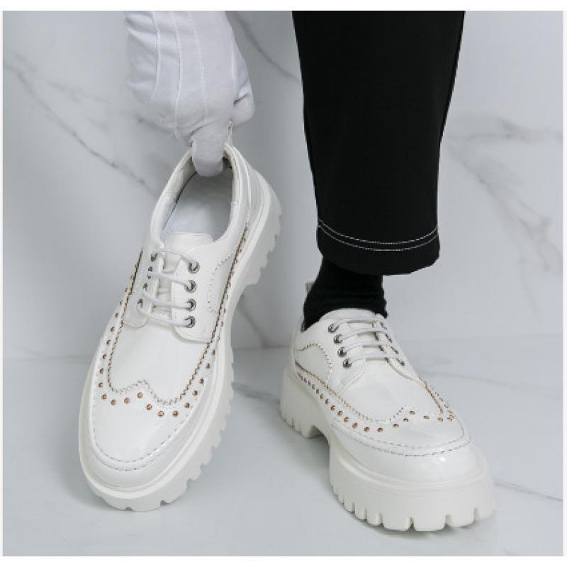 Large size formal casual shoes, rivets, personalized hairdresser, leather shoes with thick soles increased black and white 46 білий
Large size formal casual shoes, rivets, personalized hairdresser, leather shoes with thick soles increased black and white 46 білий