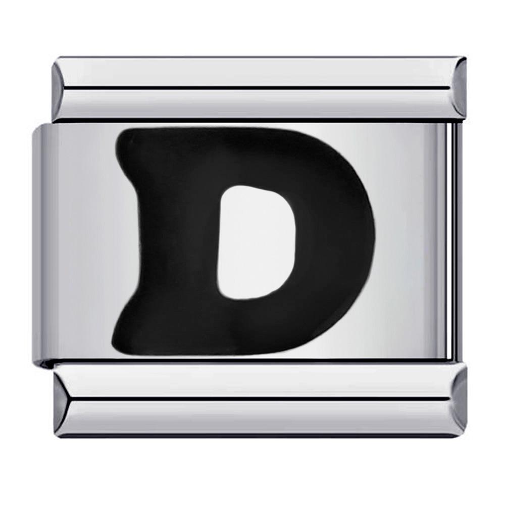 Итальянский браслет-шарм с инициалом из черной нержавеющей стали
Итальянский браслет-шарм с инициалом из черной нержавеющей стали