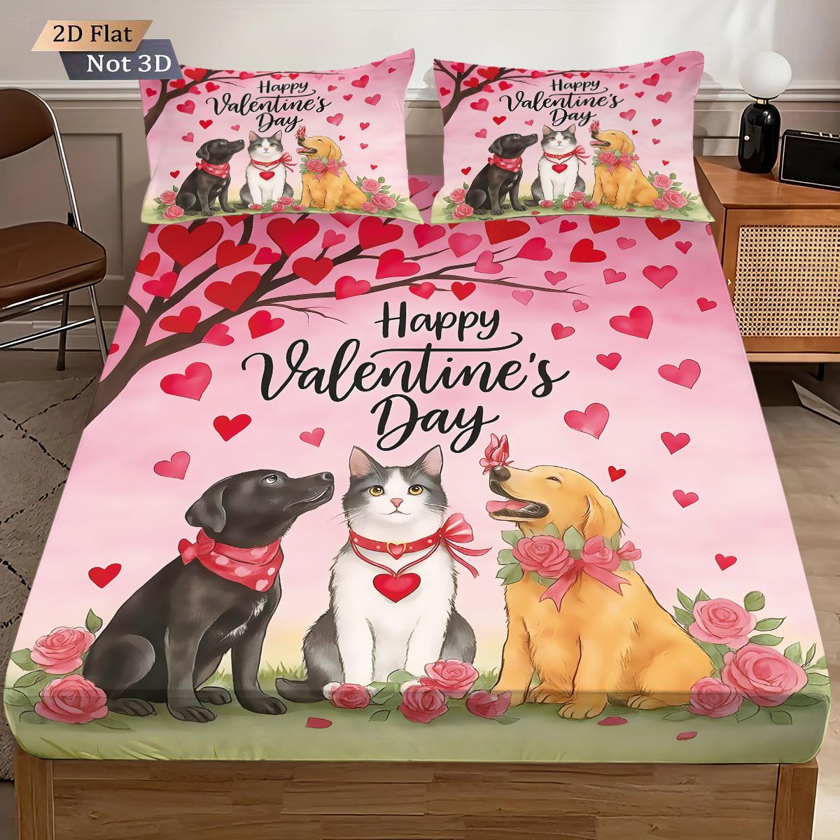 3Pcs Valentine S Day Romantic Love Dog Print Bed Sheet Set Multi Size Soft Bed Cover Bedroom Bedding Festival Decoration 90x191cm
3Pcs Valentine S Day Romantic Love Dog Print Bed Sheet Set Multi Size Soft Bed Cover Bedroom Bedding Festival Decoration 90x191cm