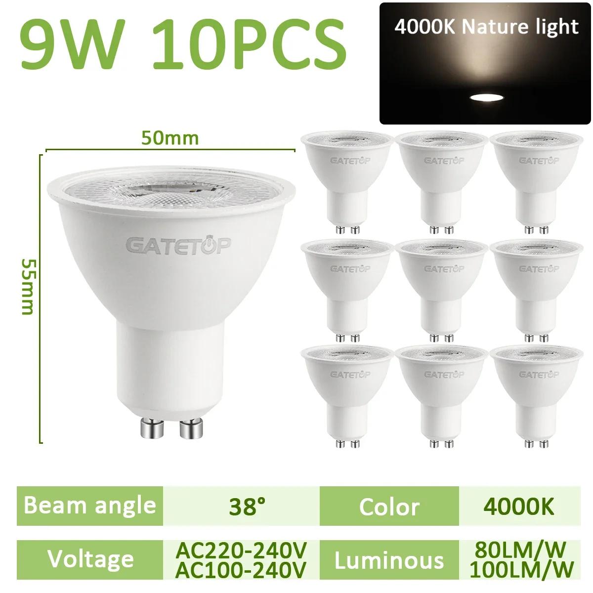 10PCS LED Spotlight GU10 9W 120degree 38degree 3000K 4000K 6000K AC 110V 220V Daylight No Flicker for Track Lighting Living Room 9W&AC220-240V
10PCS LED Spotlight GU10 9W 120degree 38degree 3000K 4000K 6000K AC 110V 220V Daylight No Flicker for Track Lighting Living Room 9W&AC220-240V