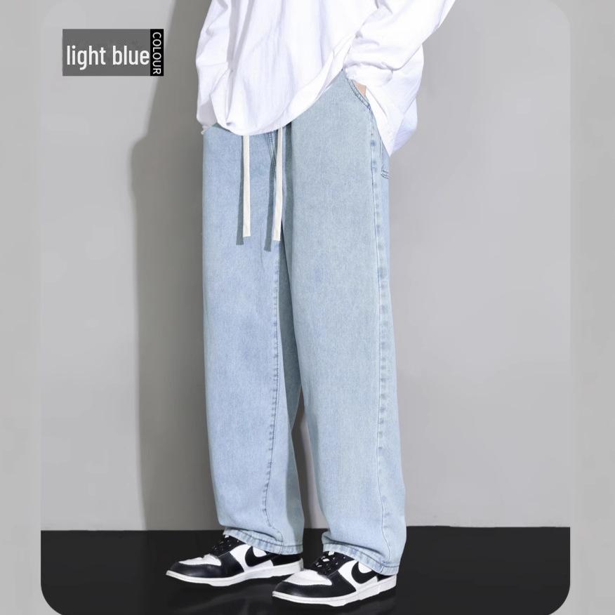 Men s Retro Casual Velvet-Lined Wide-Leg Jeans - Loose Fit, Drawstring, Trendy All-Match Pants S светло-синий
Men s Retro Casual Velvet-Lined Wide-Leg Jeans - Loose Fit, Drawstring, Trendy All-Match Pants S светло-синий