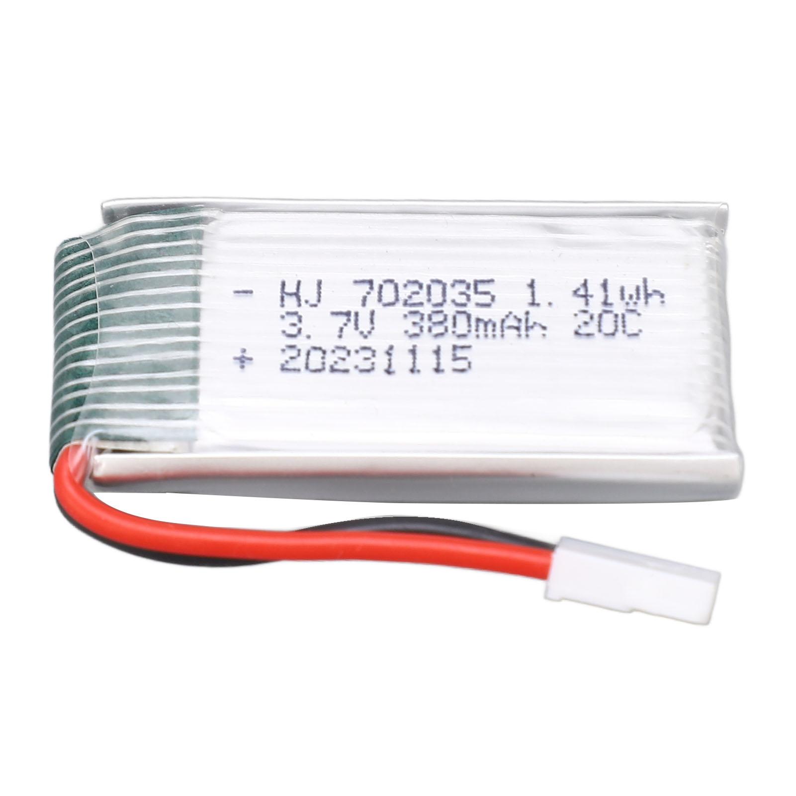 Drone Lithium Battery 3.7V 380mAh 20C with XH2.54 Plug 702035 RC Drone Lipo Battery for Accessory
Drone Lithium Battery 3.7V 380mAh 20C with XH2.54 Plug 702035 RC Drone Lipo Battery for Accessory