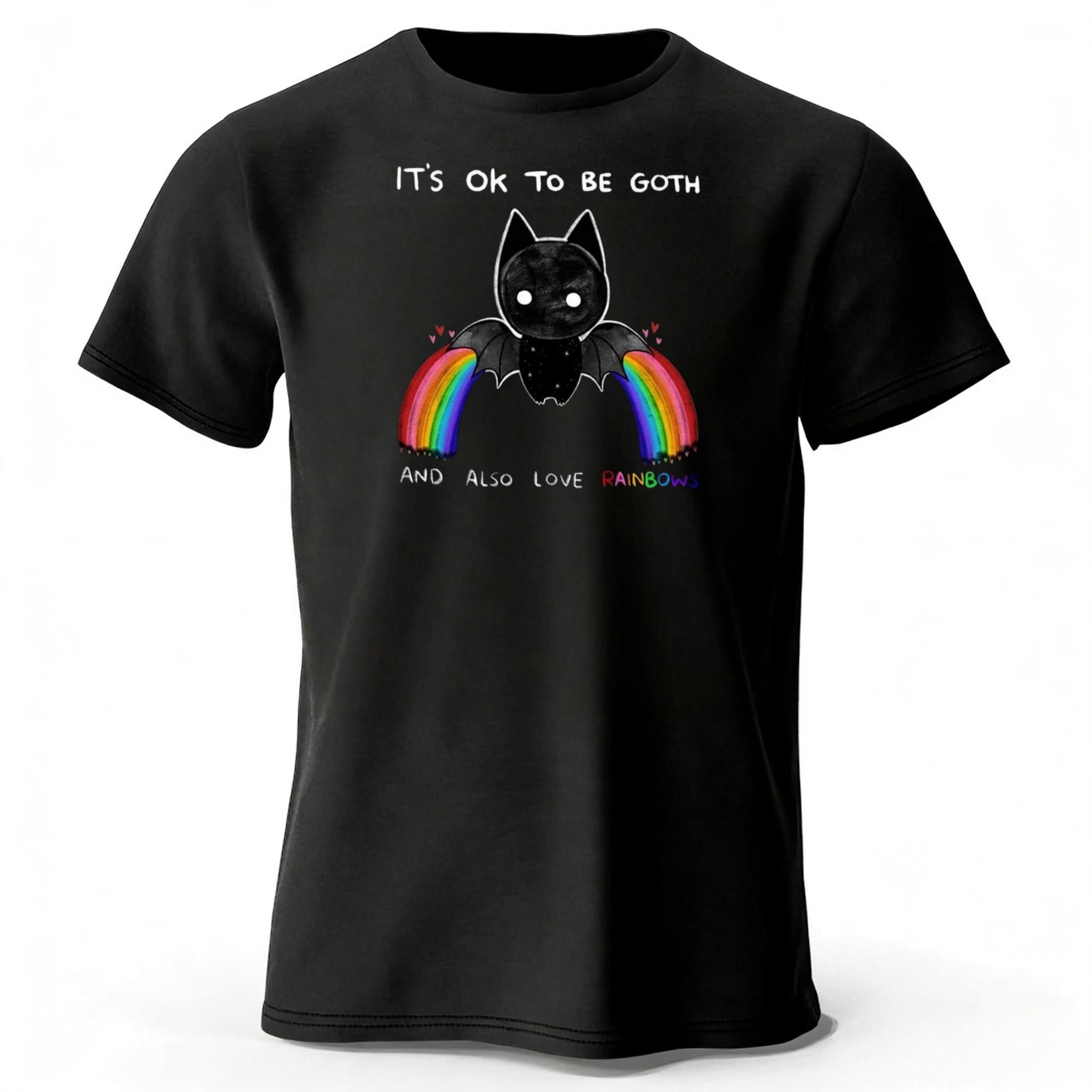 Novelty Rainbow Gothic Style High Quality Cotton Short Sleeved Daily Casual Loose Large Comfortable Breathable Sports Tshirt M
Novelty Rainbow Gothic Style High Quality Cotton Short Sleeved Daily Casual Loose Large Comfortable Breathable Sports Tshirt M