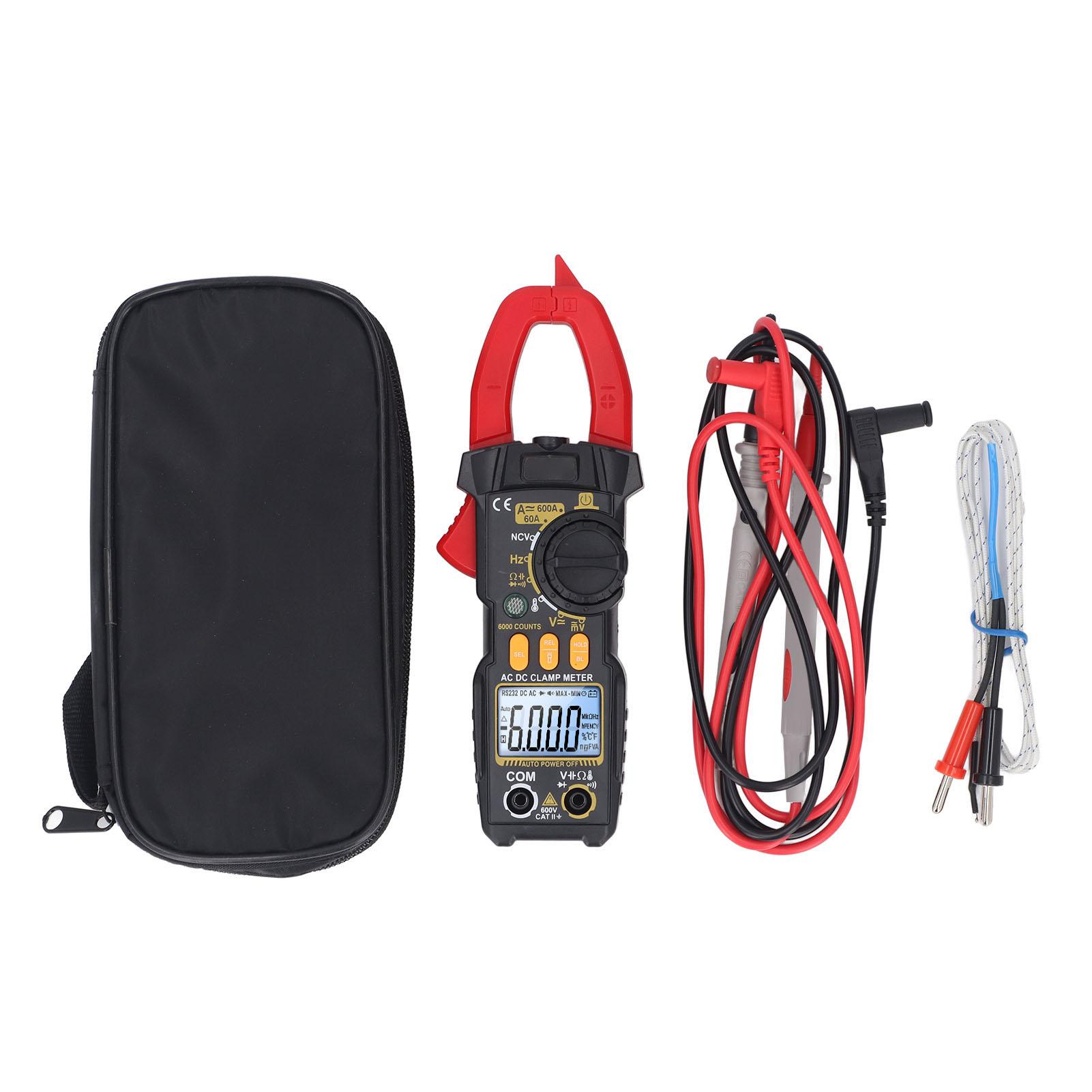Digital Clamp Meter LCD Display 6000 Counts Multimeter for AC DC Current Voltage Diode Temperature C
Digital Clamp Meter LCD Display 6000 Counts Multimeter for AC DC Current Voltage Diode Temperature C