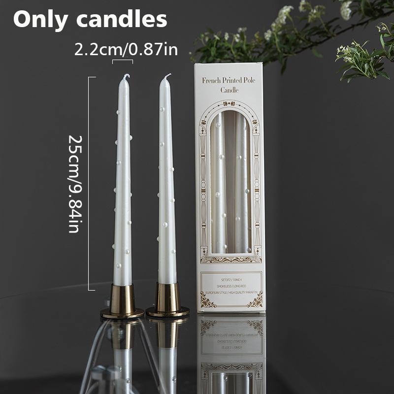 2 шт./набор Бездымные ароматерапевтические свечи Свадебные длинные стержневые свечи Европейского стиля Соевый воск Вечеринка Жемчужные свечи для дома 20/30 см 25cm