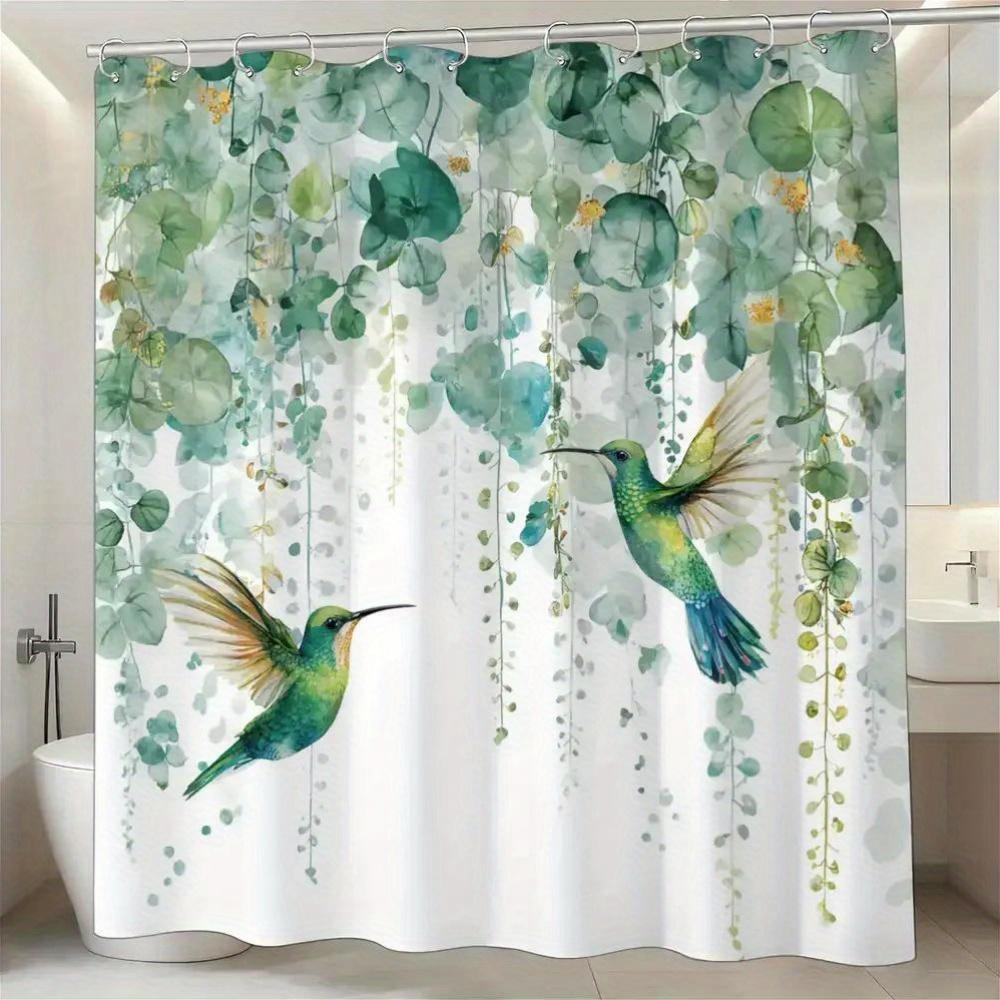 Hummingbird & Eucalyptus Shower Curtain – Watercolor Flying Birds, Hanging Green Leaves, 12 Hooks, Waterproof Bath Decor W60H190(CM)-1 Pcs
Hummingbird & Eucalyptus Shower Curtain – Watercolor Flying Birds, Hanging Green Leaves, 12 Hooks, Waterproof Bath Decor W60H190(CM)-1 Pcs