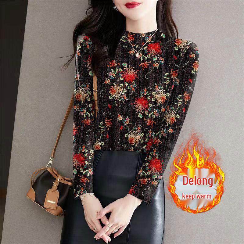 Women s Floral Plush Ribbed Base Layer Top - Thermal, Half-High Collar, Long Sleeves, Slimming for Autumn/Winter XL (105-120 jin)
Women s Floral Plush Ribbed Base Layer Top - Thermal, Half-High Collar, Long Sleeves, Slimming for Autumn/Winter XL (105-120 jin)