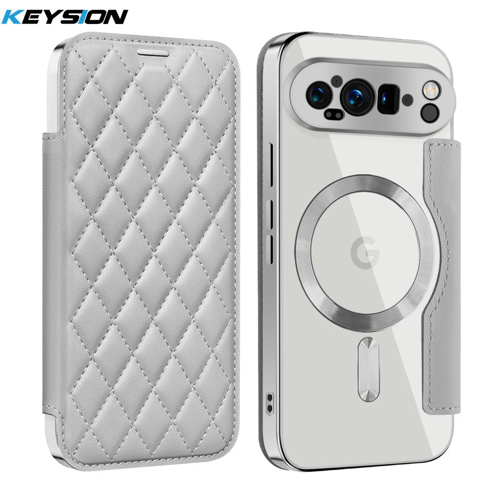 KEYSION Plating Leather Flip Wallet Case for Google Pixel 9 10 Pro XL 9A Card Slots Magnetic Wireless Charging Phone Back Cover for Pixel 9A
KEYSION Plating Leather Flip Wallet Case for Google Pixel 9 10 Pro XL 9A Card Slots Magnetic Wireless Charging Phone Back Cover for Pixel 9A