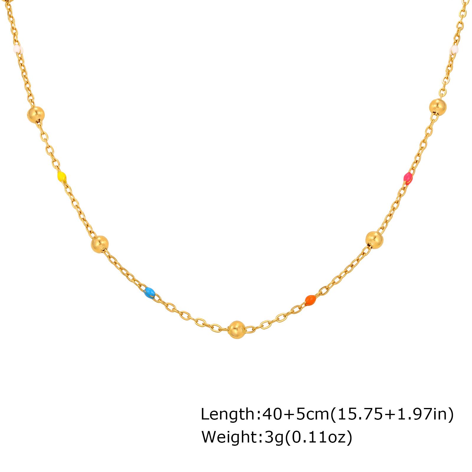 Fashion Personality Bohemian Style Colorful Beads Chain Necklace, Stainless Steel Choker Necklace for Women Chic Jewelry Gift
Fashion Personality Bohemian Style Colorful Beads Chain Necklace, Stainless Steel Choker Necklace for Women Chic Jewelry Gift