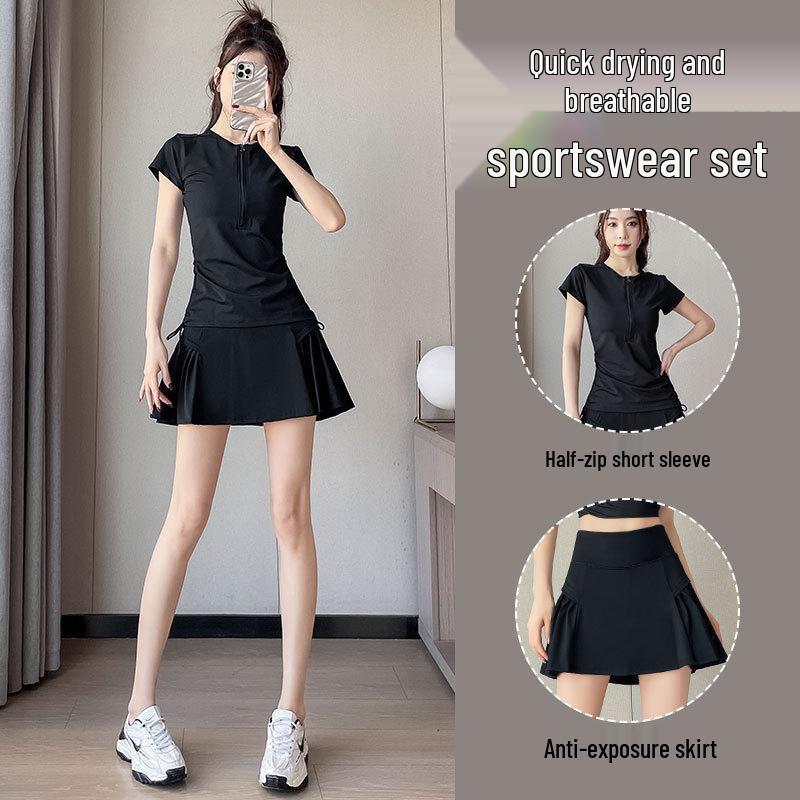 Women s Summer Sport Casual Set: Badminton, Tennis, Running Half-Zip Top & Yoga Skort Fitness Outfit S (based on bust and waist)
Women s Summer Sport Casual Set: Badminton, Tennis, Running Half-Zip Top & Yoga Skort Fitness Outfit S (based on bust and waist)