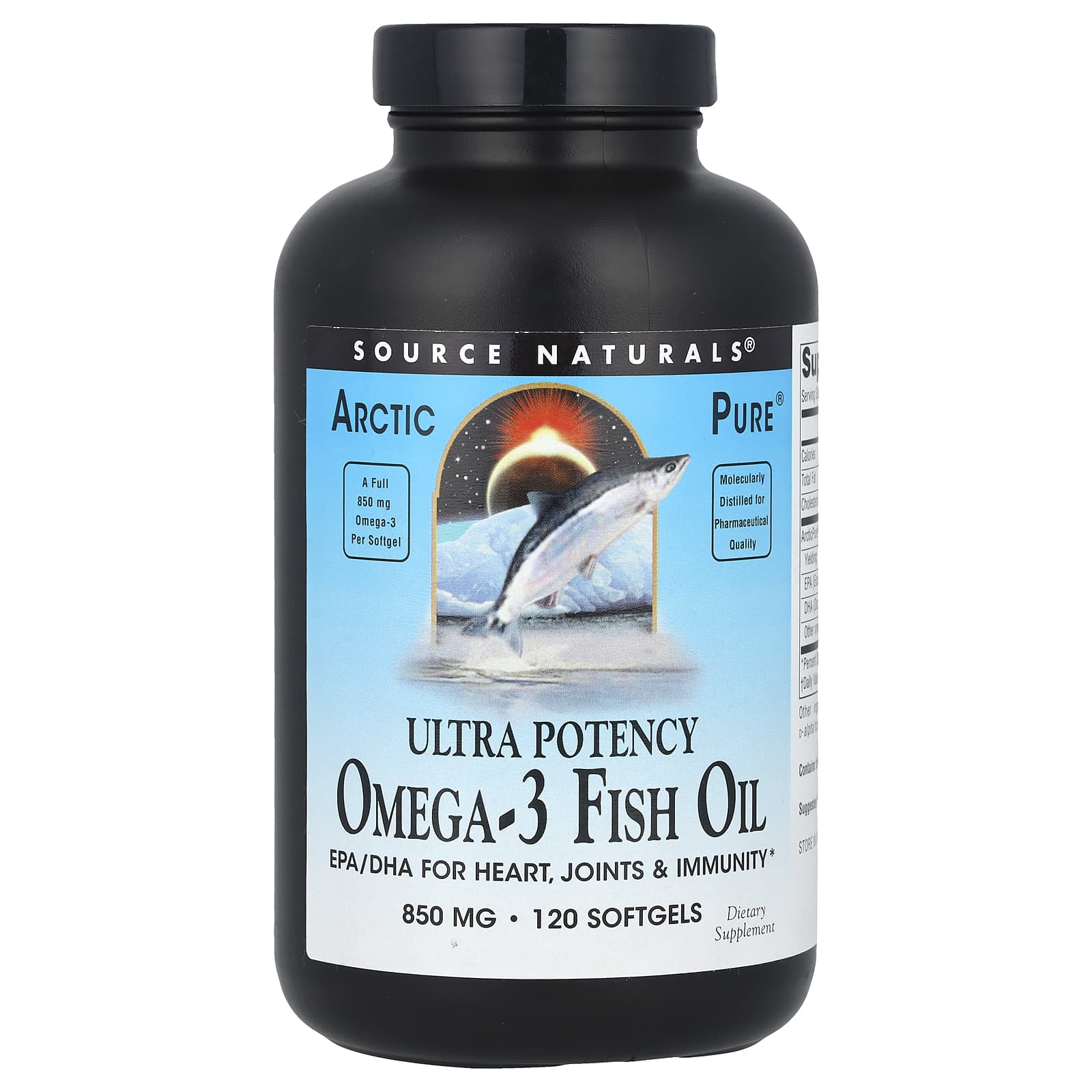 Arctic Pure® Omega-3 Fish Oil, Ultra Potency, 850Mg, 120 Softgels 
Arctic Pure® Omega-3 Fish Oil, Ultra Potency, 850Mg, 120 Softgels