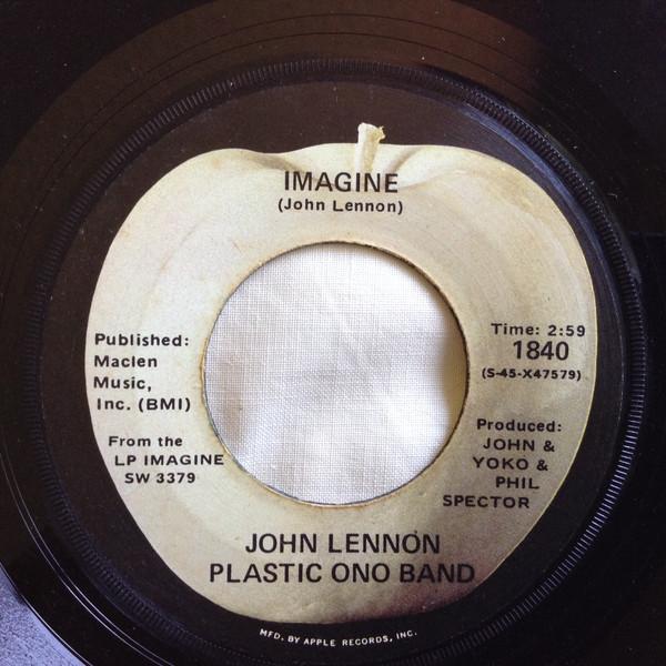 7inch Record JOHN LENNON THE PLASTIC ONO BAND Imagine 1840 Apple Records 1971 US Rock Used
7inch Record JOHN LENNON THE PLASTIC ONO BAND Imagine 1840 Apple Records 1971 US Rock Used