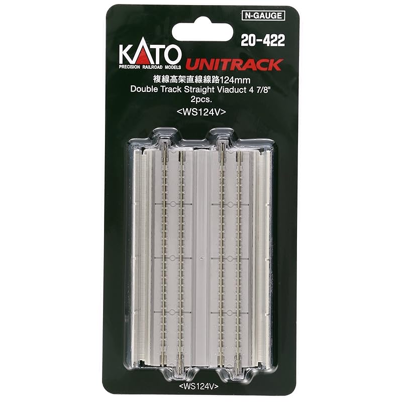 KATO N gauge double track elevated straight line 124mm 2 pieces 20-422 model train supplies
KATO N gauge double track elevated straight line 124mm 2 pieces 20-422 model train supplies