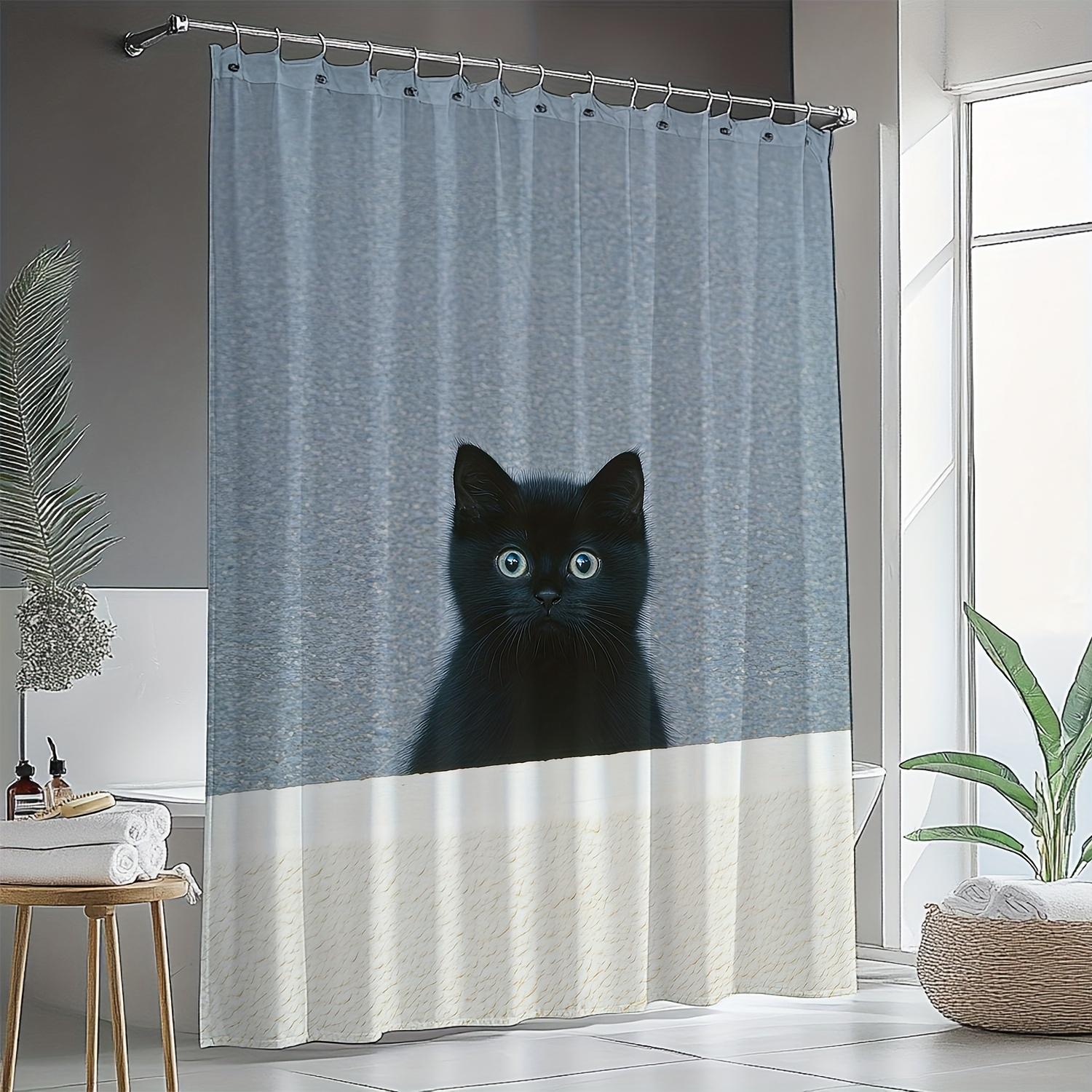 Cute Cartoon Black Cat Shower Curtain - Artistic Bathroom Decor With Hooks (Machine Washable) W60H190(CM)-1 Pcs
Cute Cartoon Black Cat Shower Curtain - Artistic Bathroom Decor With Hooks (Machine Washable) W60H190(CM)-1 Pcs