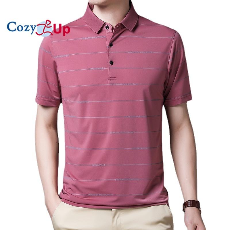 Мужская рубашка-поло для гольфа Cosy Up в полоску с коротким рукавом 
Мужская рубашка-поло для гольфа Cosy Up в полоску с коротким рукавом