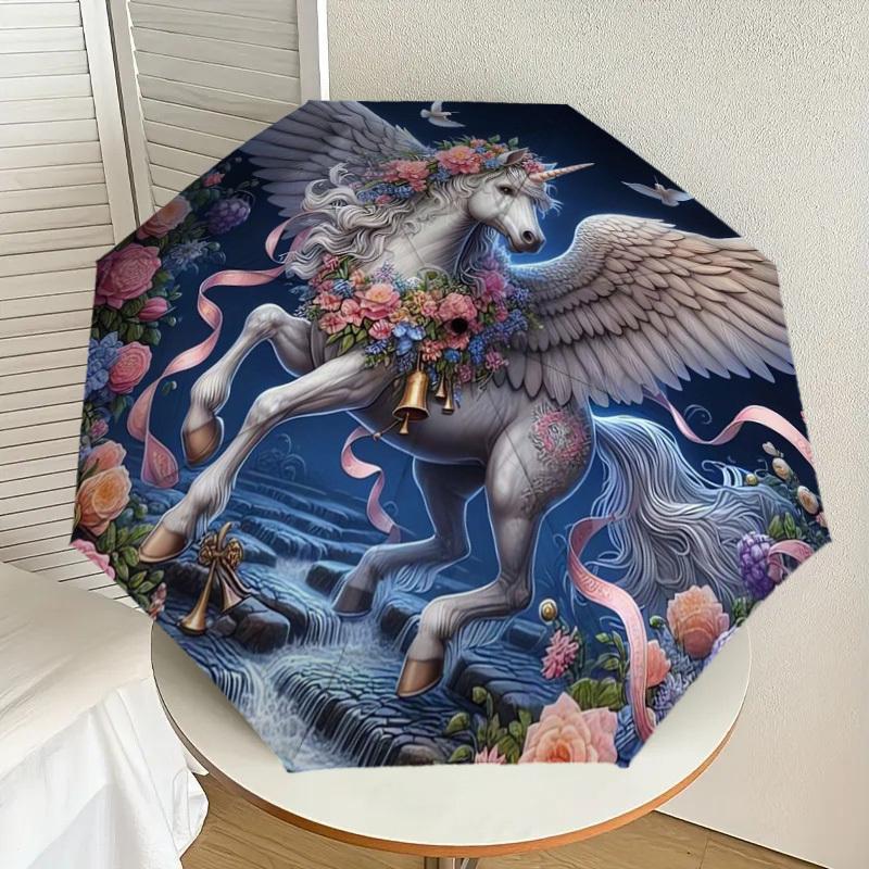 1pc Fantasy Unicorn with Wings and Flowers Umbrella with Plastic Handle,Suitable for All Seasons Home Travel Outdoor UmbrellaDD438
1pc Fantasy Unicorn with Wings and Flowers Umbrella with Plastic Handle,Suitable for All Seasons Home Travel Outdoor UmbrellaDD438