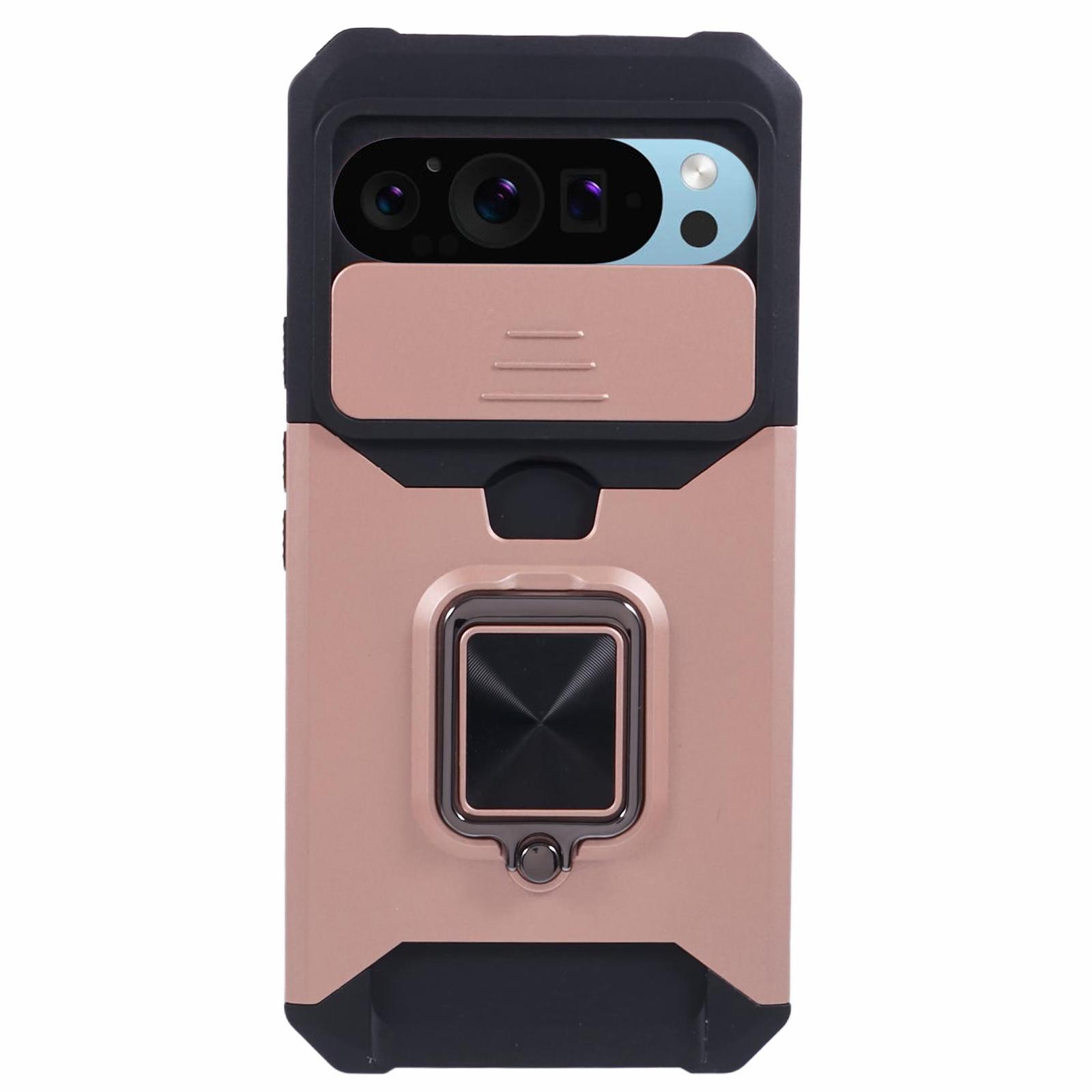 For Google Pixel 9 Pro XL Kickstand Case Slide Lens Lid PC+TPU Phone Cover with Card Holder Rose Gold
For Google Pixel 9 Pro XL Kickstand Case Slide Lens Lid PC+TPU Phone Cover with Card Holder Rose Gold
