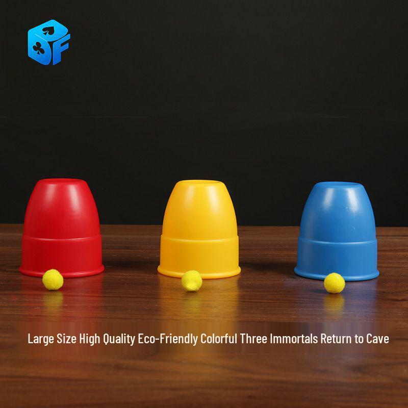 Eco-Friendly Large Colored Three Shells and a Pea Magic Ball Set for Children s Stage Magic Three Cups with Yellow Ball
Eco-Friendly Large Colored Three Shells and a Pea Magic Ball Set for Children s Stage Magic Three Cups with Yellow Ball