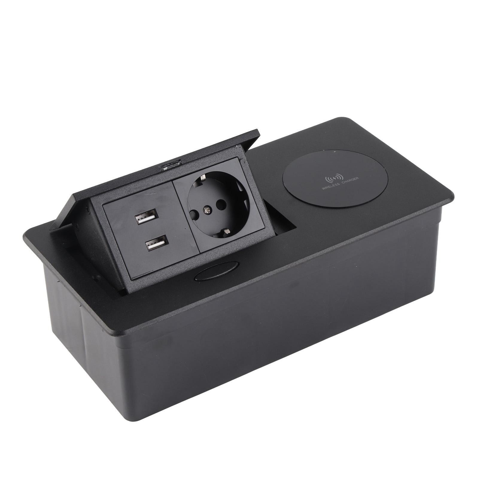 Бездротовий подовжувач живлення прихованої висувної розетки настільна коробка для підключення настільна розетка з 2 USB
Бездротовий подовжувач живлення прихованої висувної розетки настільна коробка для підключення настільна розетка з 2 USB