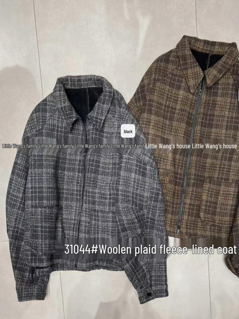 Xiao Wang s Winter Korean Style Plus Size Plaid Wool-Blend Thick Fleece Lined Short Coat One Size чёрный
Xiao Wang s Winter Korean Style Plus Size Plaid Wool-Blend Thick Fleece Lined Short Coat One Size чёрный