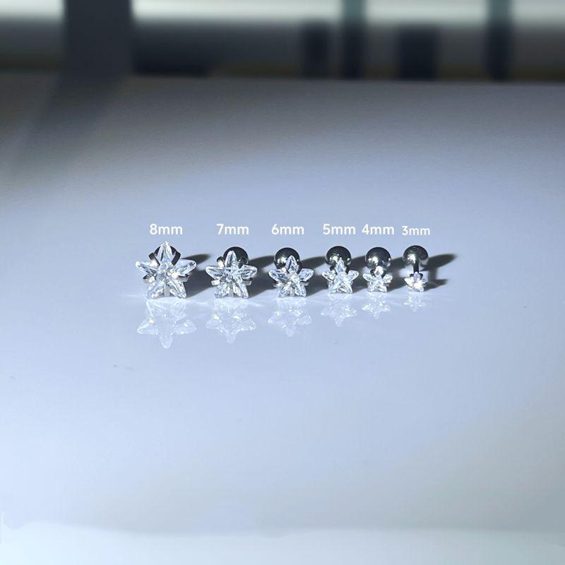 Медицинская титановая сталь, уход за ушами, пятиконечная звезда, супер блеск, гипоаллергенные, не требующие снятия перед сном, сплавные серьги-пусеты, Otica, серьги для ушей, пирсинг козелка, Hua 4mm five-pointed star white drill 1 pair 0.8 thick
Медицинская титановая сталь, уход за ушами, пятиконечная звезда, супер блеск, гипоаллергенные, не требующие снятия перед сном, сплавные серьги-пусеты, Otica, серьги для ушей, пирсинг козелка, Hua 4mm five-pointed star white drill 1 pair 0.8 thick