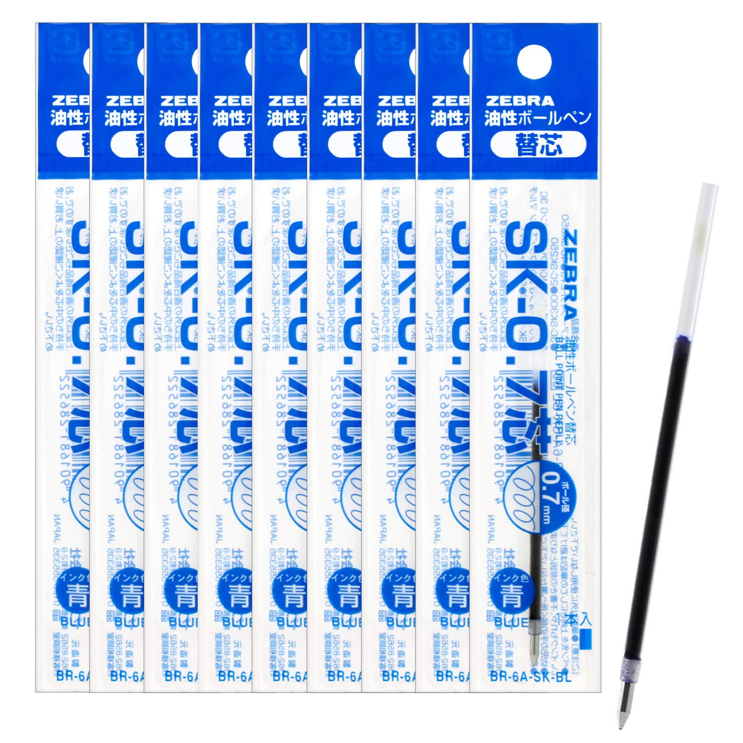 Zebra ballpoint pen refill lead blue 10 pieces oil-based clip-on SK-0.7 B-BR-6A-SK-BL 
Zebra ballpoint pen refill lead blue 10 pieces oil-based clip-on SK-0.7 B-BR-6A-SK-BL