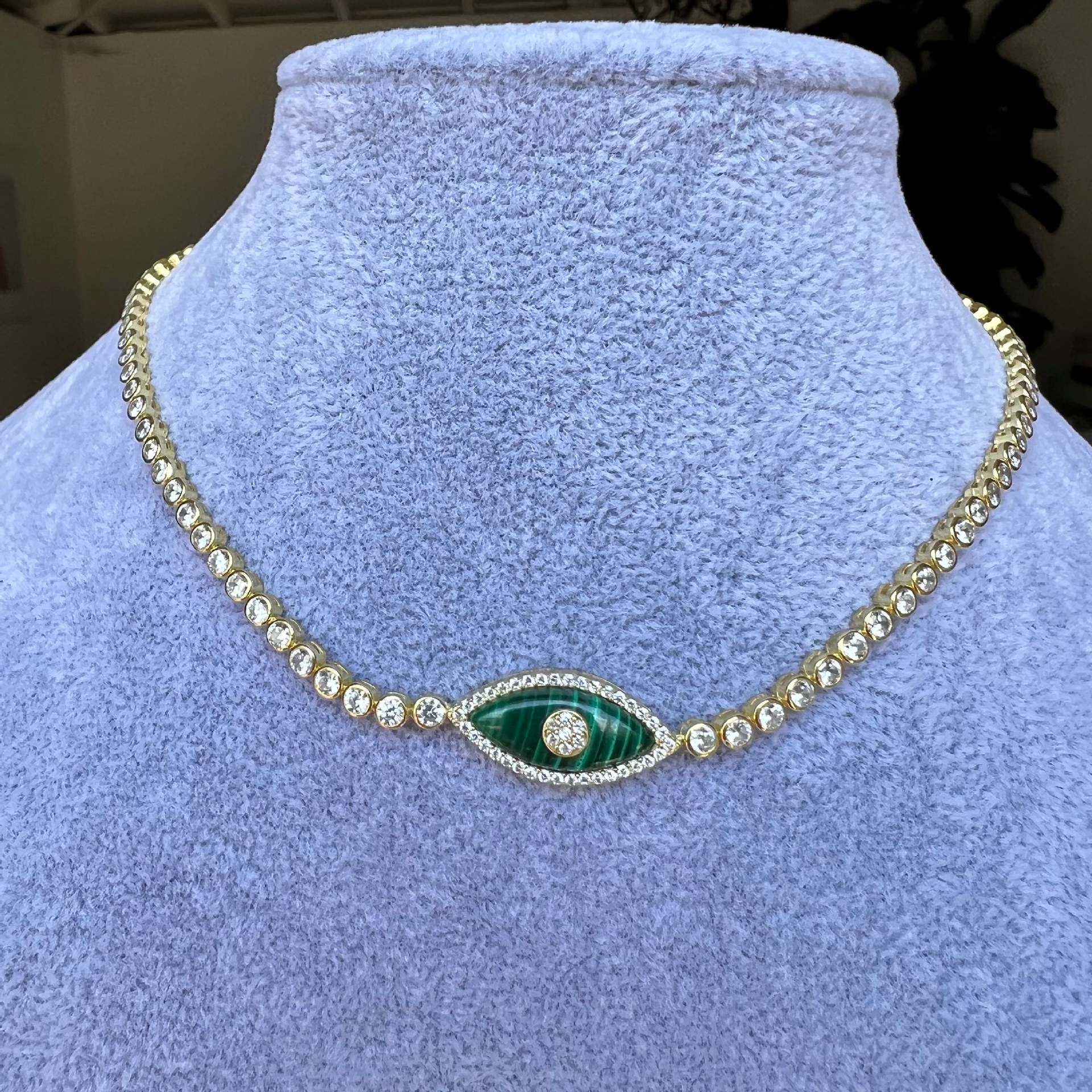 Devil S Eye Necklace Zircon Necklace Pendant High Color Retention Electroplating 18K Real Gold Color Retention
Devil S Eye Necklace Zircon Necklace Pendant High Color Retention Electroplating 18K Real Gold Color Retention