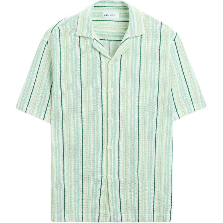 Zara Loose Vintage Striped Textured Casual Short Sleeve Shirt Men shirts Green 5639410-098 M
Zara Loose Vintage Striped Textured Casual Short Sleeve Shirt Men shirts Green 5639410-098 M