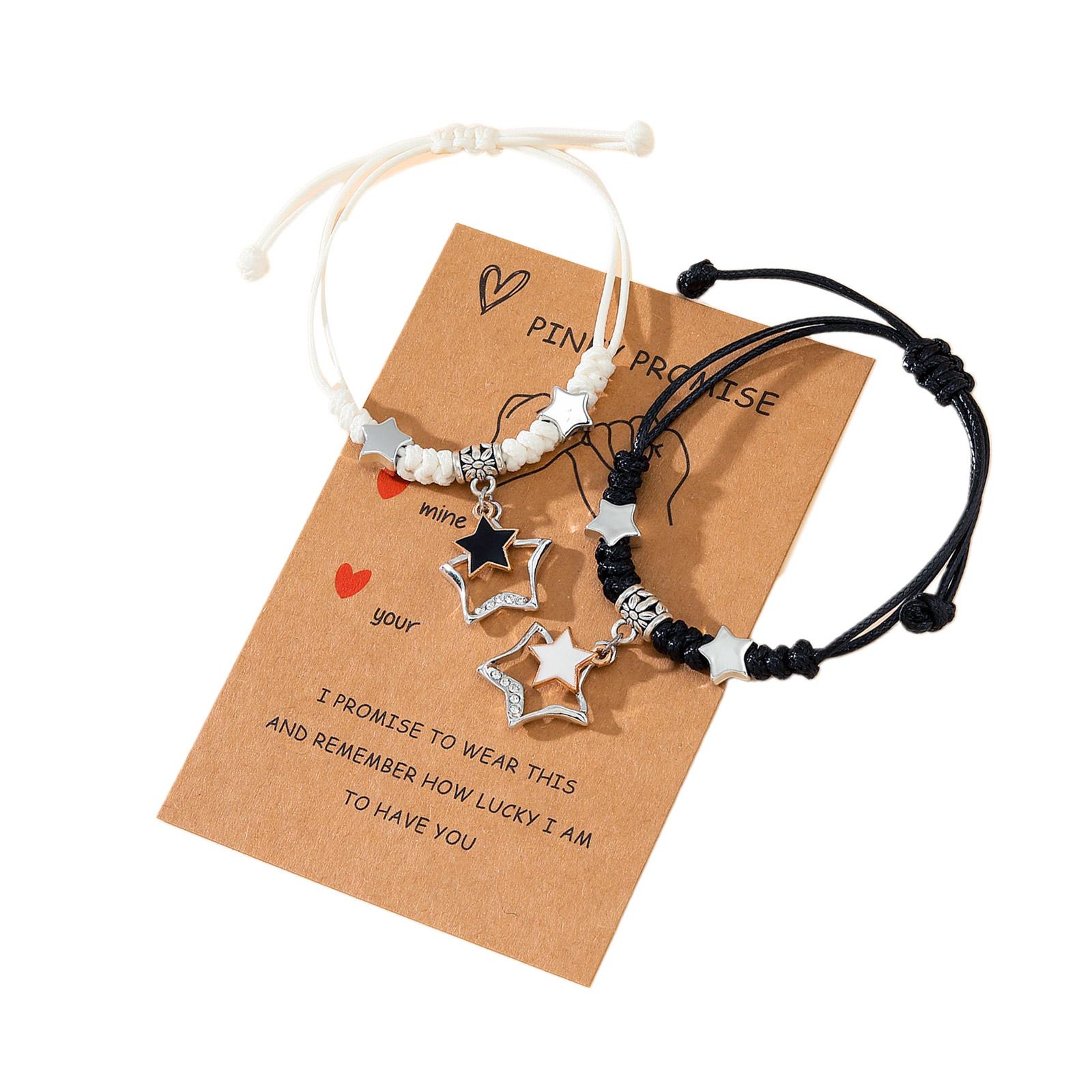 European American Novel Good Friend Girlfriends Five-Pointed Star Bracelet Hand-woven Wax Thread Bracelets 2-piece Set 1
European American Novel Good Friend Girlfriends Five-Pointed Star Bracelet Hand-woven Wax Thread Bracelets 2-piece Set 1