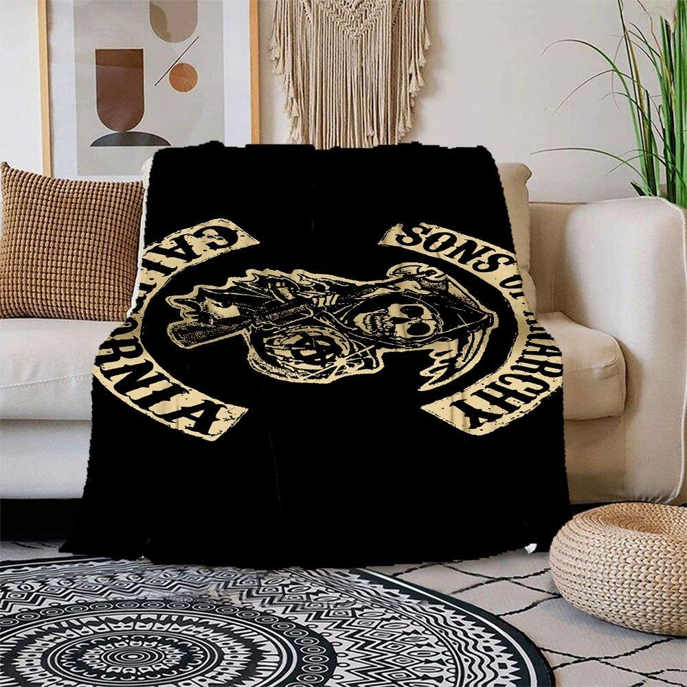 California Sons of Anarchy Motorcycle Club PatchBlanket Flannel Throw Blanket for Sofa, Bed, Travel, Camping, Office, Couch, Chair, And Bed 150x180cm
California Sons of Anarchy Motorcycle Club PatchBlanket Flannel Throw Blanket for Sofa, Bed, Travel, Camping, Office, Couch, Chair, And Bed 150x180cm