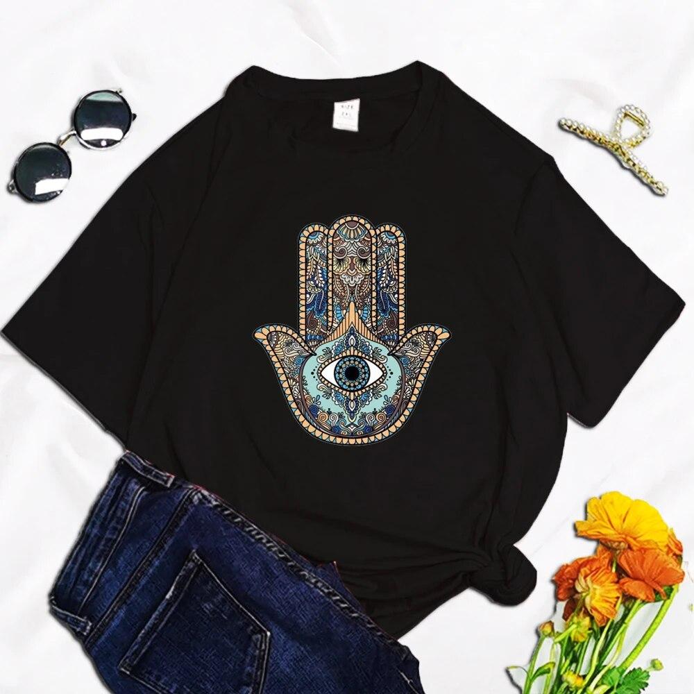 Женские топы Hamse up с голубыми глазами и винтажным принтом, повседневная базовая футболка с круглым вырезом, черная рубашка с коротким рукавом, женская футболка L 
Женские топы Hamse up с голубыми глазами и винтажным принтом, повседневная базовая футболка с круглым вырезом, черная рубашка с коротким рукавом, женская футболка L