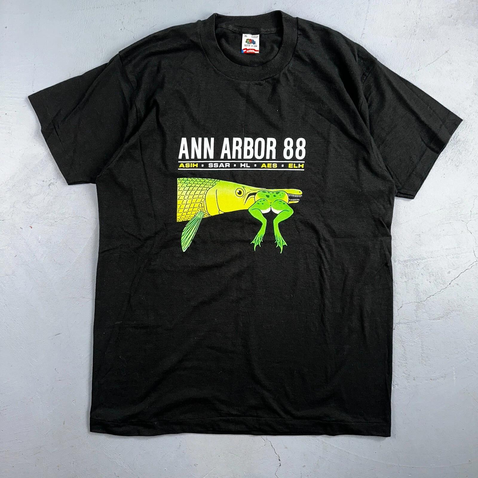 Ann Arbor Frog VTG T Shirt 80s 88 Funny Graphic Trout Fish Art Fishing Hunt XL S
Ann Arbor Frog VTG T Shirt 80s 88 Funny Graphic Trout Fish Art Fishing Hunt XL S