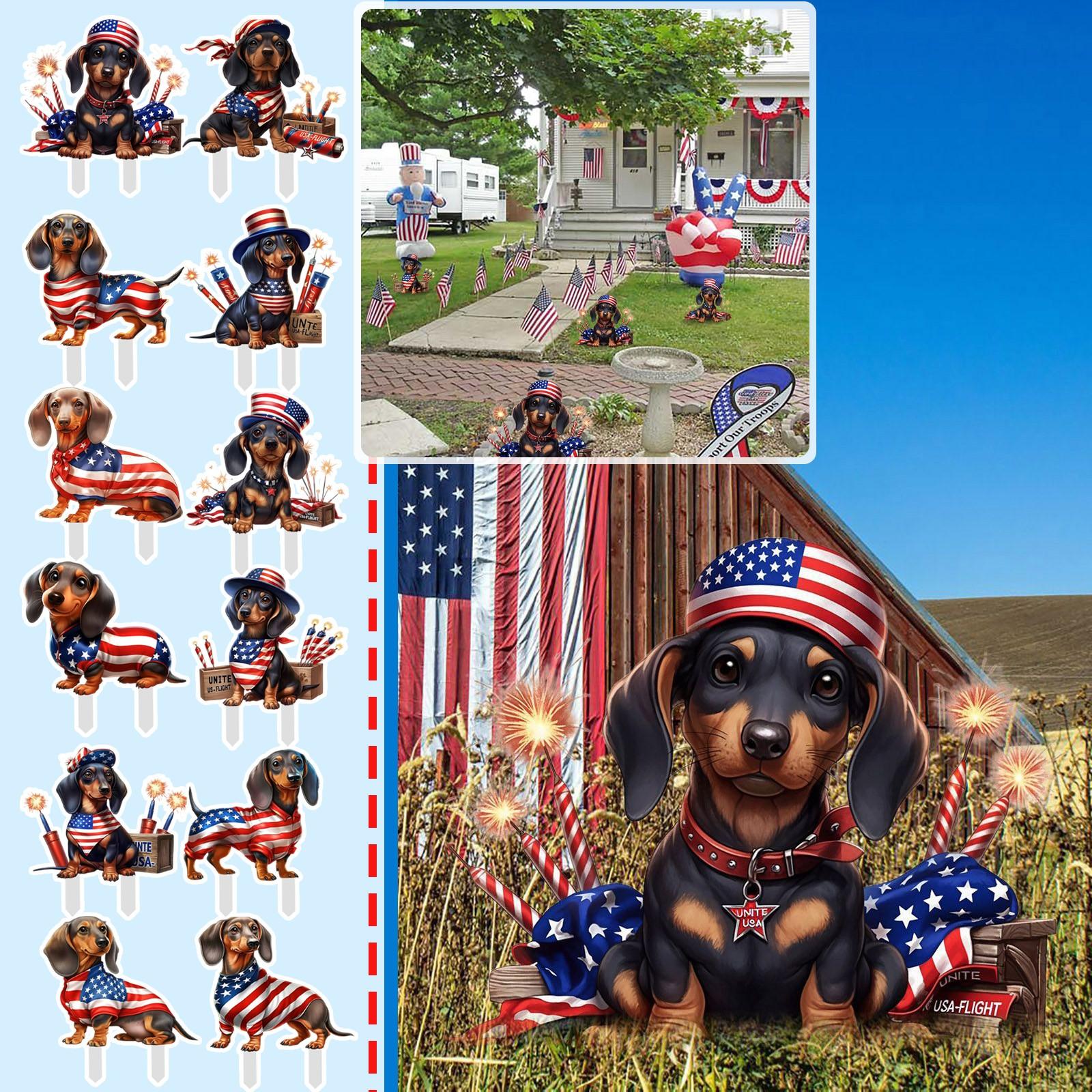 Independence Day Creative Dachshund Ground Plug Courtyard Garden Layout Plug Decoration One Size
Independence Day Creative Dachshund Ground Plug Courtyard Garden Layout Plug Decoration One Size