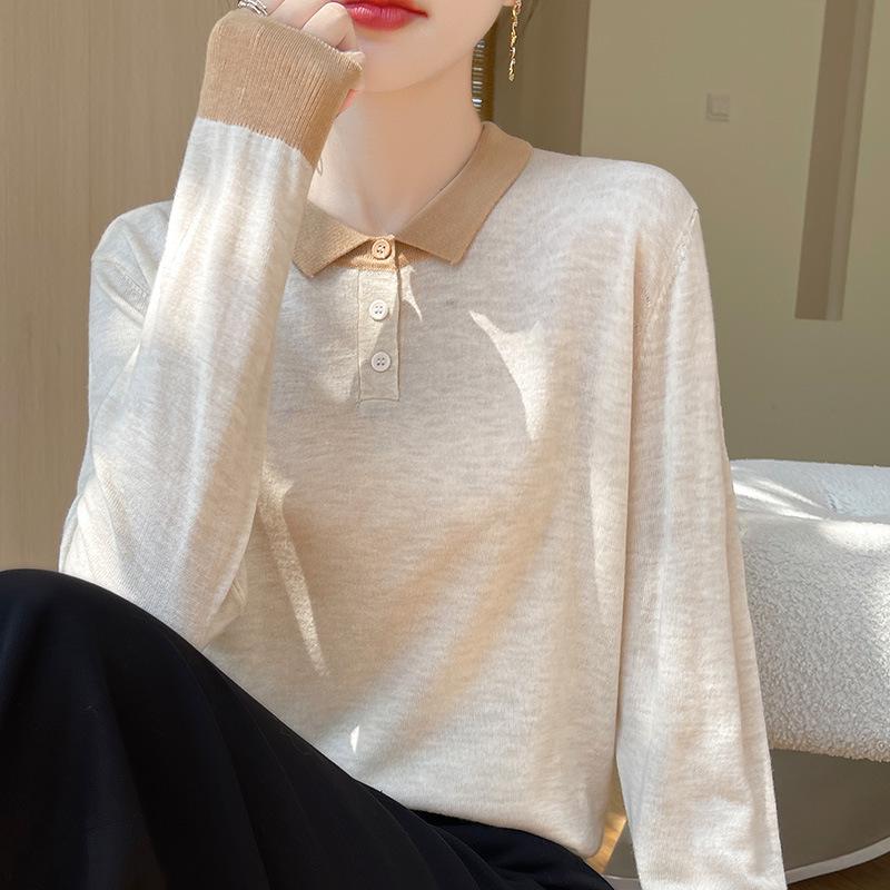Women s Color Block Polo Collar Knit Sweater - Lightweight, Loose Fit for Spring & Autumn XXL: for 135-155 jin розовый
Women s Color Block Polo Collar Knit Sweater - Lightweight, Loose Fit for Spring & Autumn XXL: for 135-155 jin розовый