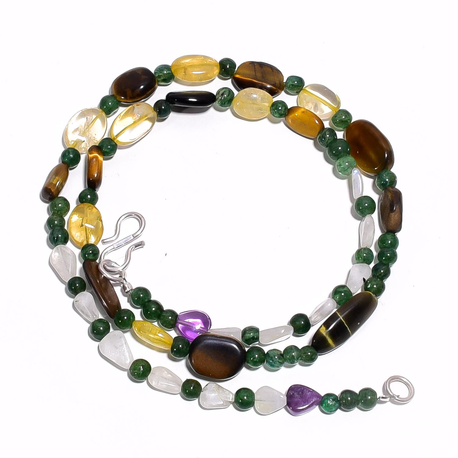 Natural Tiger Eye Citrine Aventurine Gemstone Smooth Beads Necklace 17 UB-4584 UB-4584
Natural Tiger Eye Citrine Aventurine Gemstone Smooth Beads Necklace 17 UB-4584 UB-4584