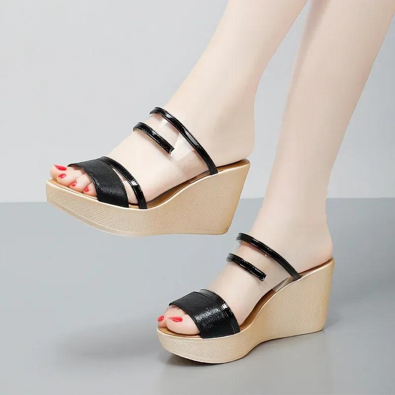 8cm Small Size 32-43 Comfortable Thick Bottom Platform Shoes Wedges Slides 2025 Summer Womens High Heels Slippers for Mom Office 32 чорний
8cm Small Size 32-43 Comfortable Thick Bottom Platform Shoes Wedges Slides 2025 Summer Womens High Heels Slippers for Mom Office 32 чорний