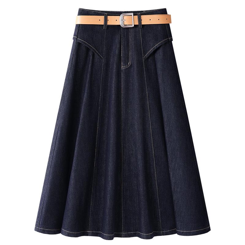 Women s Dark Blue Denim A-Line Midi Skirt - 2025 Spring Collection, High Waist, Slimming Drape, Umbrella Style, Perfect for Summer L
Women s Dark Blue Denim A-Line Midi Skirt - 2025 Spring Collection, High Waist, Slimming Drape, Umbrella Style, Perfect for Summer L