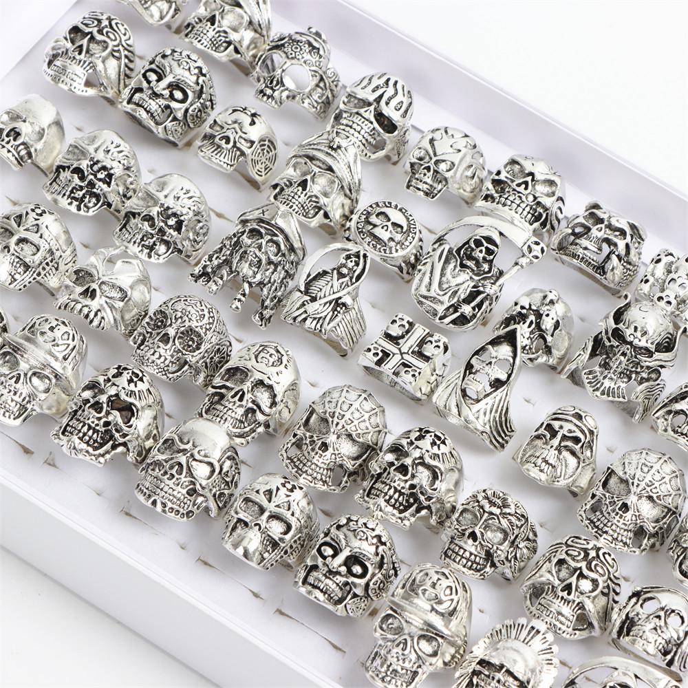 10/15/20Pcs/Lot Retro Gothic Punk Skull Rings Men Women Charm Rock Cool Fashion Jewelry Accessory Daily Party Gift Random Style 17-21mm&10pieces
10/15/20Pcs/Lot Retro Gothic Punk Skull Rings Men Women Charm Rock Cool Fashion Jewelry Accessory Daily Party Gift Random Style 17-21mm&10pieces