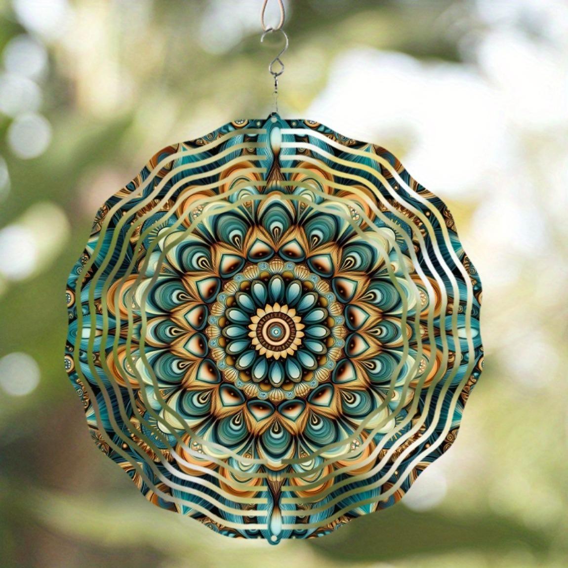 Metal Wind Spinner Autumn Flower Mandala Design in Teal Gold Brown for Garden Patio Balcony Decor All Season Outdoor Wind Chime 01A
Metal Wind Spinner Autumn Flower Mandala Design in Teal Gold Brown for Garden Patio Balcony Decor All Season Outdoor Wind Chime 01A