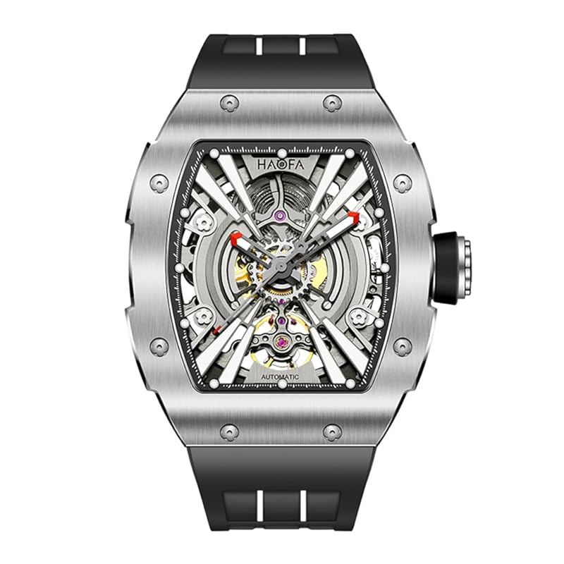 Haofa skeleton watch men s automatic winding mechanical watch 316L stainless steel case titanium watch gentleman baseball watch barrel-shaped tonneau
Haofa skeleton watch men s automatic winding mechanical watch 316L stainless steel case titanium watch gentleman baseball watch barrel-shaped tonneau