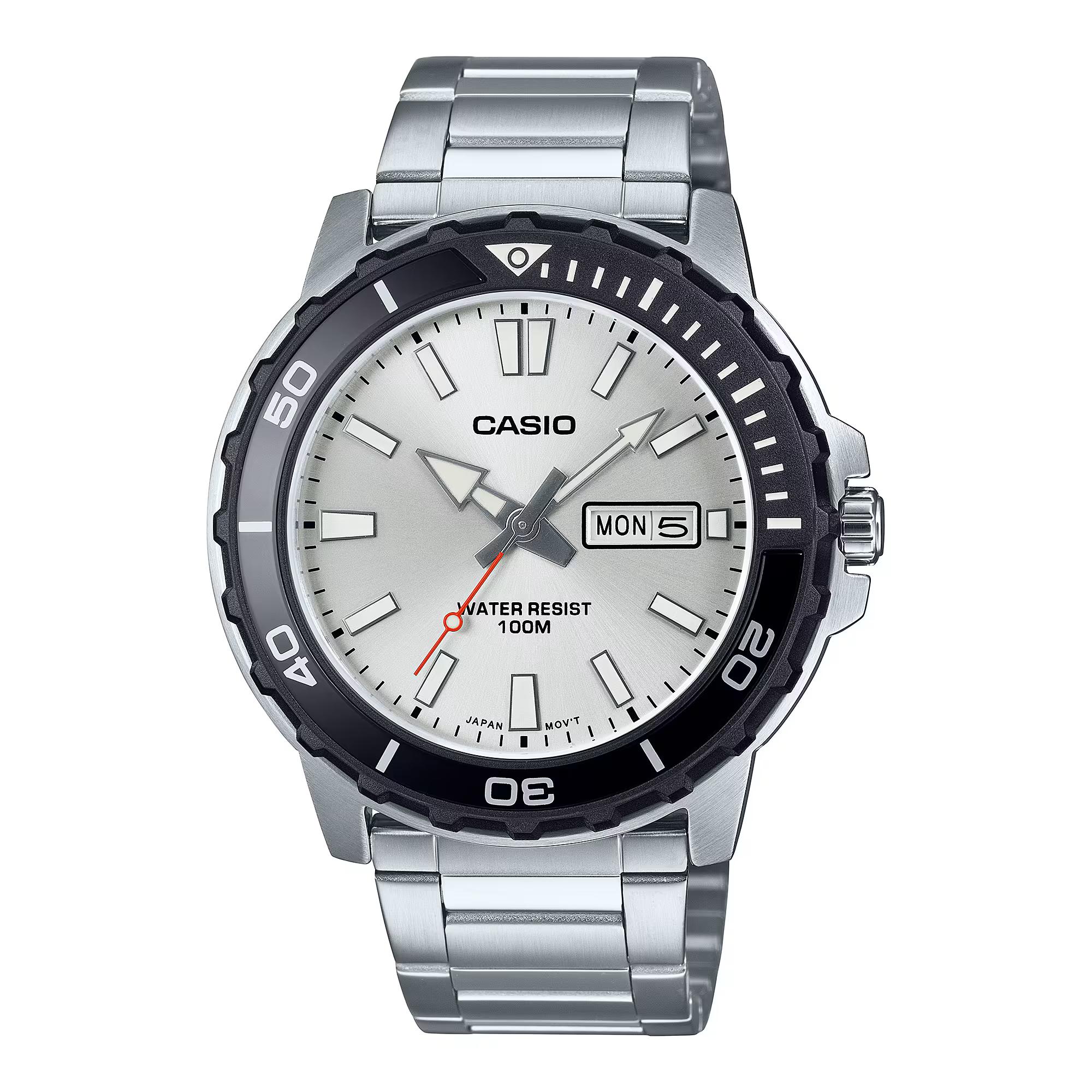 Casio Стандартные аналоговые мужские часы из нержавеющей стали с указателем дня и даты MTD-125D-7A
Casio Стандартные аналоговые мужские часы из нержавеющей стали с указателем дня и даты MTD-125D-7A
