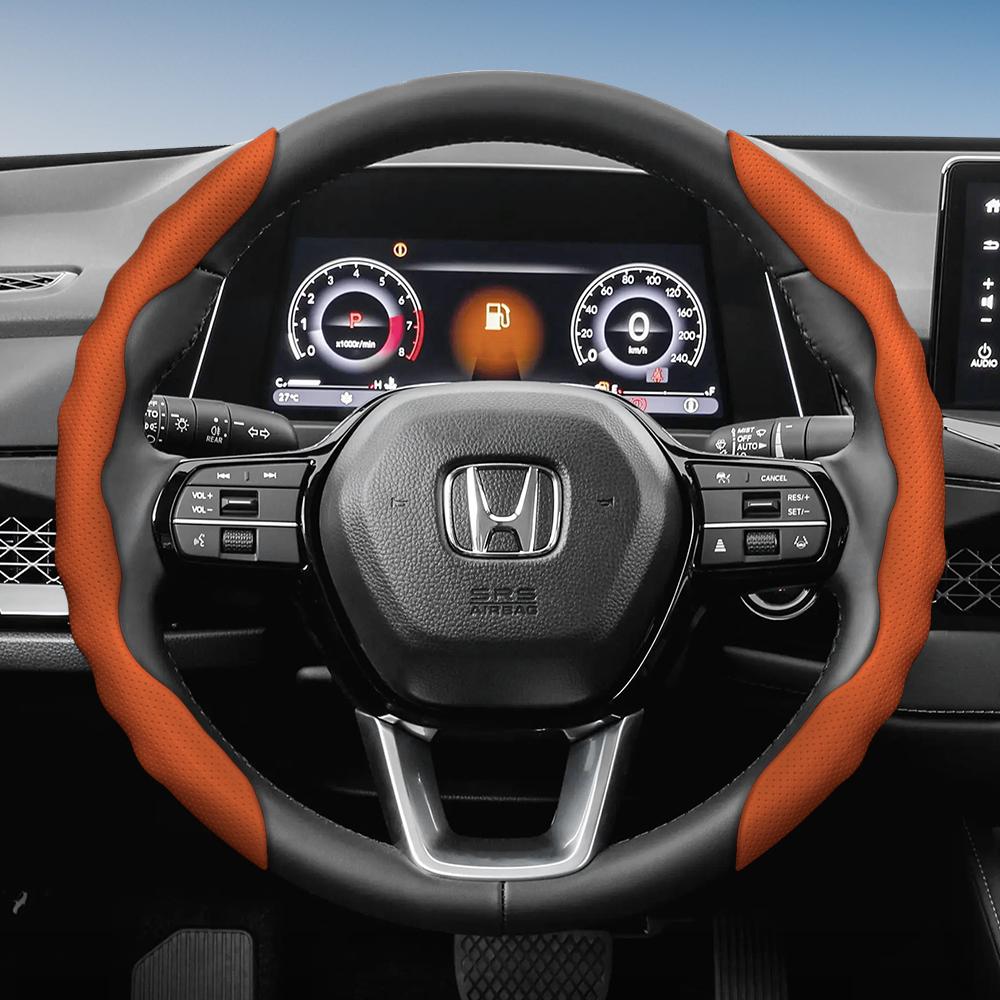 Steering Wheel Cover Suitable for Honda, Wave-Shaped Sporty Design, Breathable Leather, Segmented Design, Non-Slip, Sweat-Absorbent Protective
Steering Wheel Cover Suitable for Honda, Wave-Shaped Sporty Design, Breathable Leather, Segmented Design, Non-Slip, Sweat-Absorbent Protective