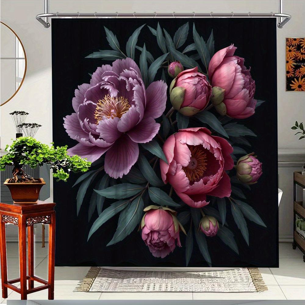 Elegant Floral Shower Curtain With Vibrant Peonies - Luxurious Bathroom Decor, Polyester Fabric, 70.8X70.8 Inches, Includes 12 H W60H190(CM)-1 Pcs
Elegant Floral Shower Curtain With Vibrant Peonies - Luxurious Bathroom Decor, Polyester Fabric, 70.8X70.8 Inches, Includes 12 H W60H190(CM)-1 Pcs