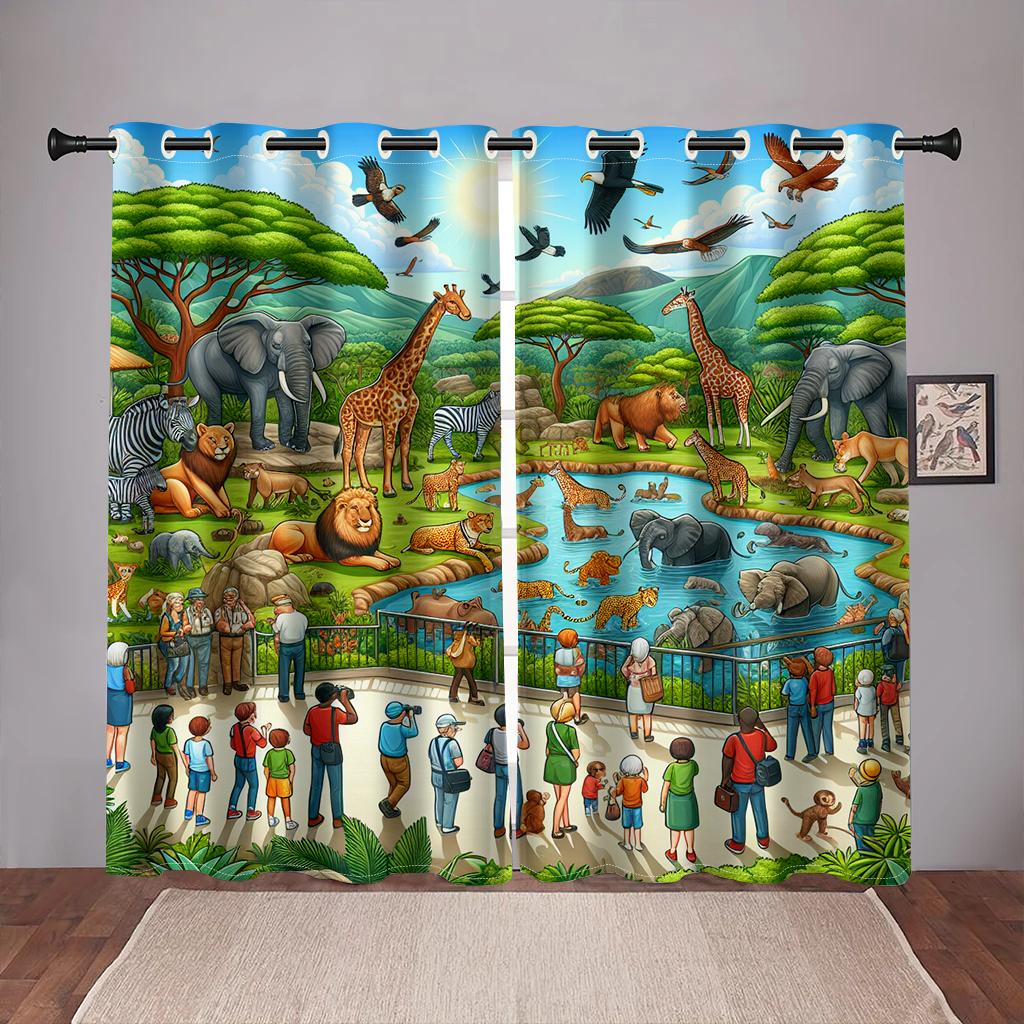 African Cartoon Animal Elephant Kids Economical Window Curtain Blinds Perfect for Living Room Kids Bed Room Bathroom Kicthen Door Home Decoration W65X60H(cm)X2Pcs&Hook
African Cartoon Animal Elephant Kids Economical Window Curtain Blinds Perfect for Living Room Kids Bed Room Bathroom Kicthen Door Home Decoration W65X60H(cm)X2Pcs&Hook