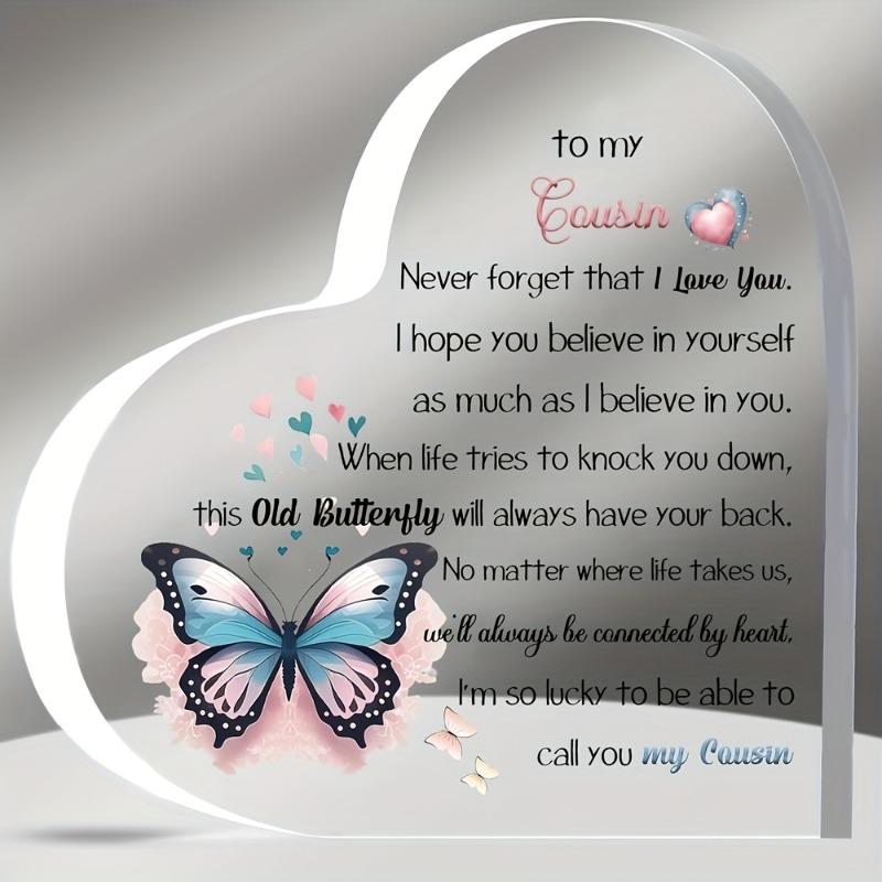 2D Flat Cousins Inspirational Gifts Acrylic Decorative Plaque, Butterfly Signs Design, Home Decor Plaque Hanging Wall Art Decorative Garden Decoration 10*10cm
2D Flat Cousins Inspirational Gifts Acrylic Decorative Plaque, Butterfly Signs Design, Home Decor Plaque Hanging Wall Art Decorative Garden Decoration 10*10cm