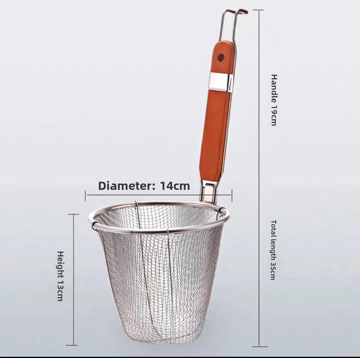 Утолщенный дуршлаг для пасты, деревянная ручка, сетчатая корзина для лапши и пельменей, кухонные гаджеты A