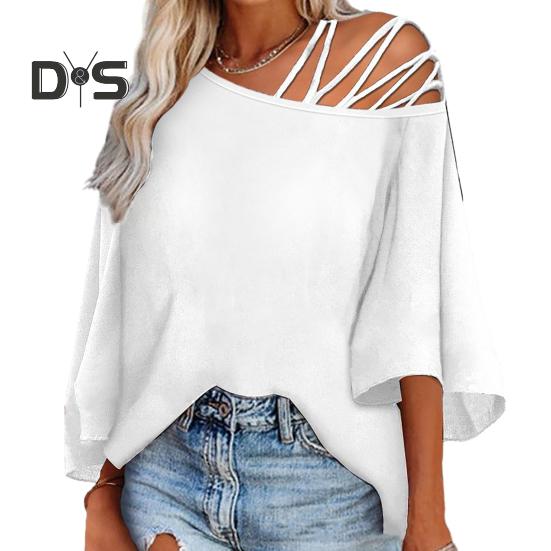 Женская футболка с открытыми плечами, косым вырезом, однотонным принтом букв, свободная, с рукавом три четверти, средней длины, мягкая дышащая женская футболка S белый
Женская футболка с открытыми плечами, косым вырезом, однотонным принтом букв, свободная, с рукавом три четверти, средней длины, мягкая дышащая женская футболка S белый