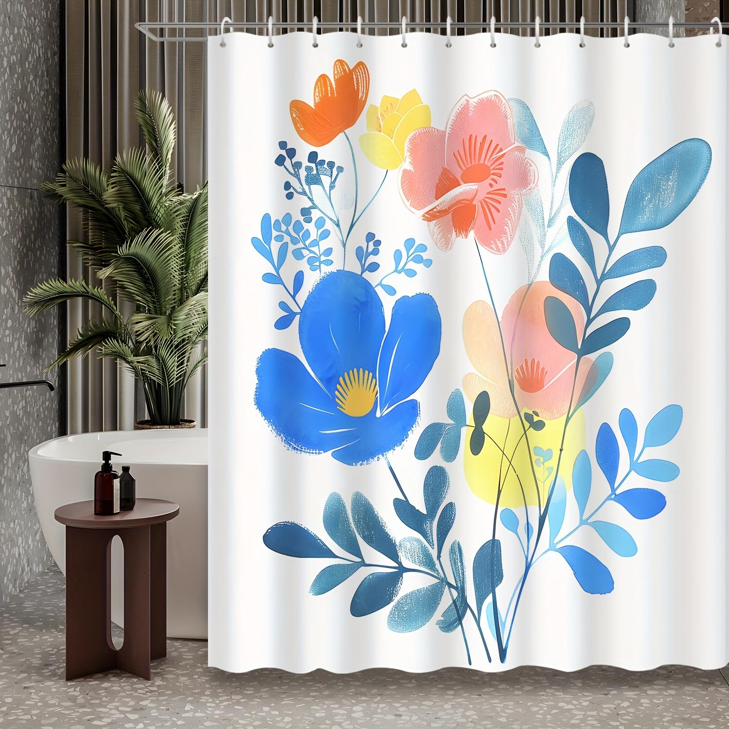 1Pc Watercolor Fresh Cartoon Plant Blue Flowers And Leaves Shower Curtain, Bathroom Decoration, Including Bath Curtains And W60H190(CM)-1 Pcs
1Pc Watercolor Fresh Cartoon Plant Blue Flowers And Leaves Shower Curtain, Bathroom Decoration, Including Bath Curtains And W60H190(CM)-1 Pcs