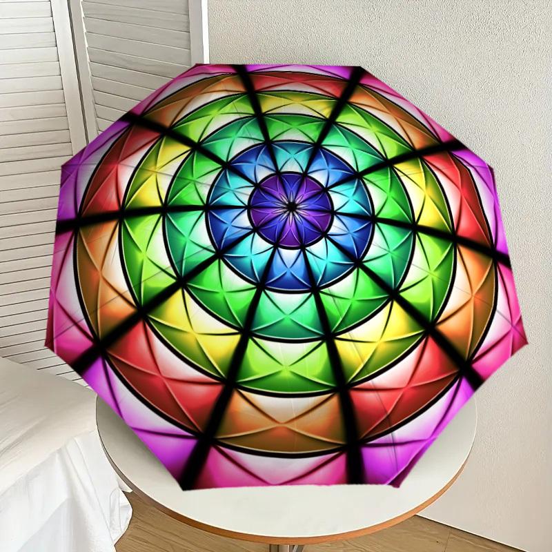 1pc Colorful Kaleidoscope Pattern Automatic Folding Umbrella, Heavy-Duty 8-Rib Construction, Perfect for Everyday yy251114115
1pc Colorful Kaleidoscope Pattern Automatic Folding Umbrella, Heavy-Duty 8-Rib Construction, Perfect for Everyday yy251114115