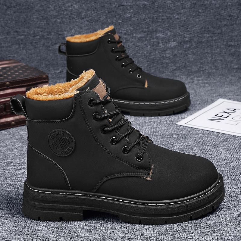 High-top men s shoes winter fur integrated fleece warm large cotton shoes men s sports and leisure leather shoes non-slip Martin boots 39
High-top men s shoes winter fur integrated fleece warm large cotton shoes men s sports and leisure leather shoes non-slip Martin boots 39